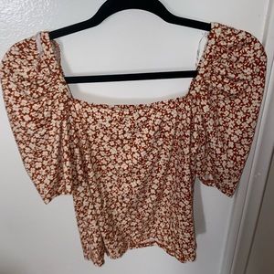 Socialite Square neck puff sleeve Top size L women
